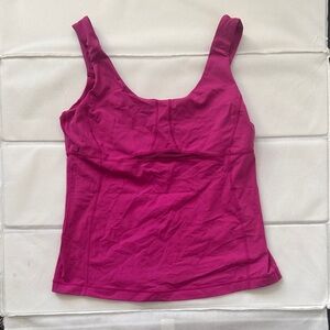 Vintage Lululemon Pink Studio Tank with Mesh Panels & Shelf Bra